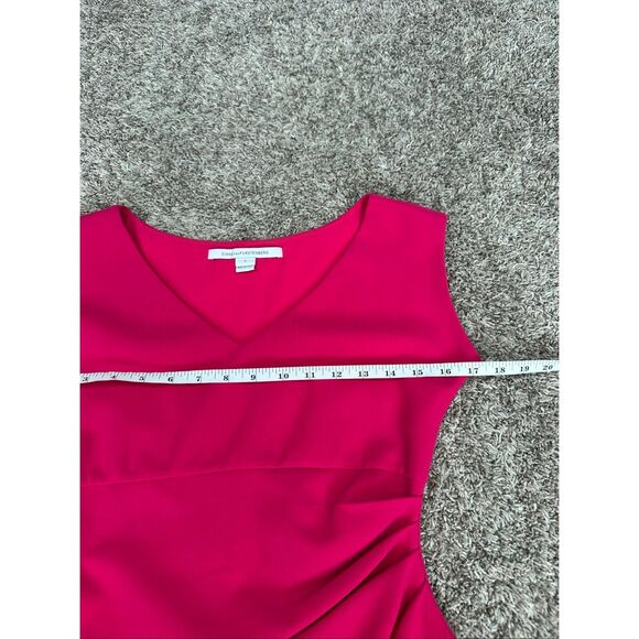 Diane von Furstenberg Bevin Sleeveless V-Neck Sheath Dress Pink Ruched Size 2 - Picture 10 of 11